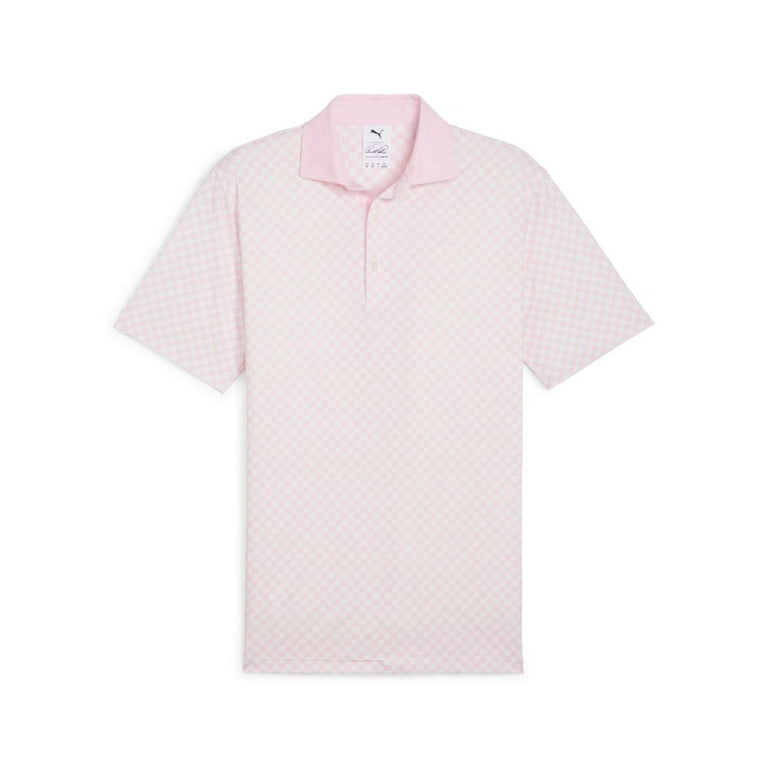Puma Mens X AP MATTR Checkered Golf Polo 62394903 White Glow