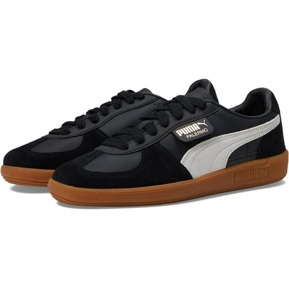 Puma Palermo Leather Unisex Sneakers - Men's SizingPuma Black-Feather Gray-Gum9.5