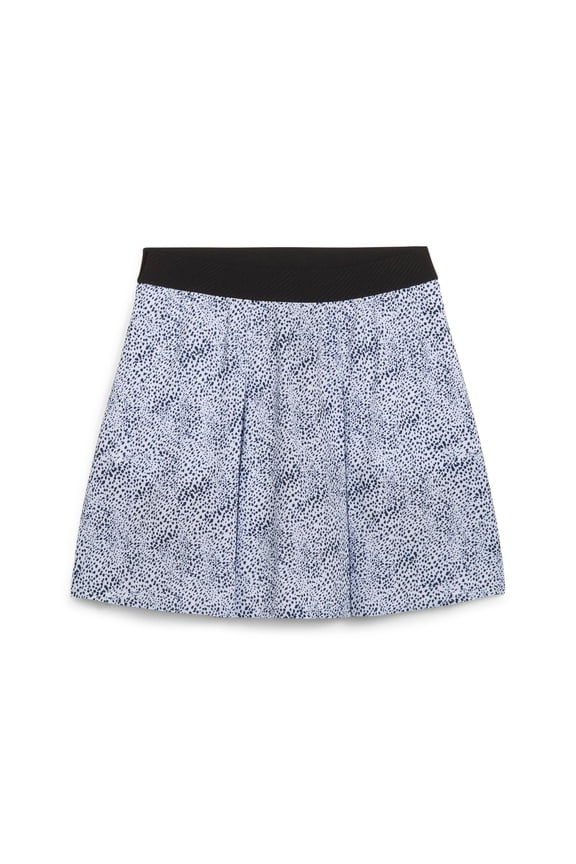 Pleated MicroDot White Glow/Deep Navy Skort Women XL