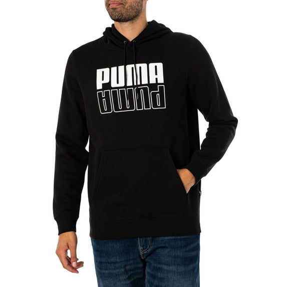 Puma Power Logo Pullover Hoodie, Black