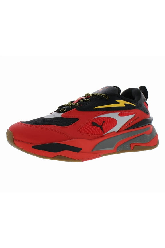 RS Fast Flames Mens Shoes Size 12, Color: Red/Black/Spectra Yellow