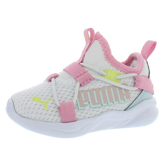 Puma Rift Slip On Pop Glitch Baby Girls Shoes Size 9, Color: White/Pink