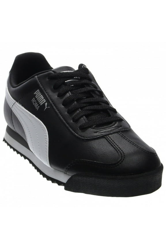 Big Kid's Puma Roma Basic JR Black-White-Puma Silver (354259 01) - 4.5