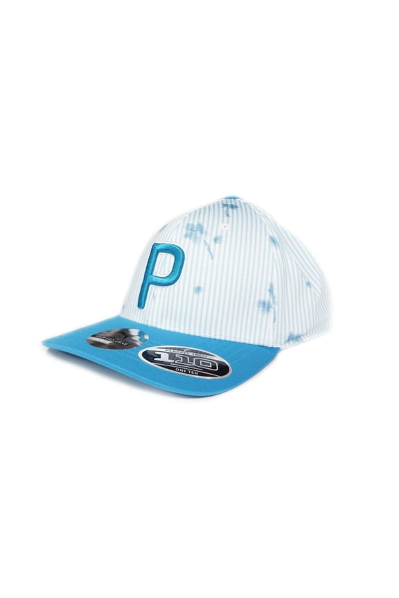Seersucker P 110 Snapback Hat Golf Cap -Bright White/Ocean Depths -New 2021