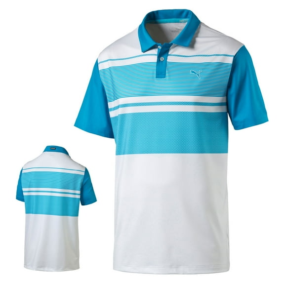 Puma Short Sleeve Patternblock Golf Polo Pwrcool