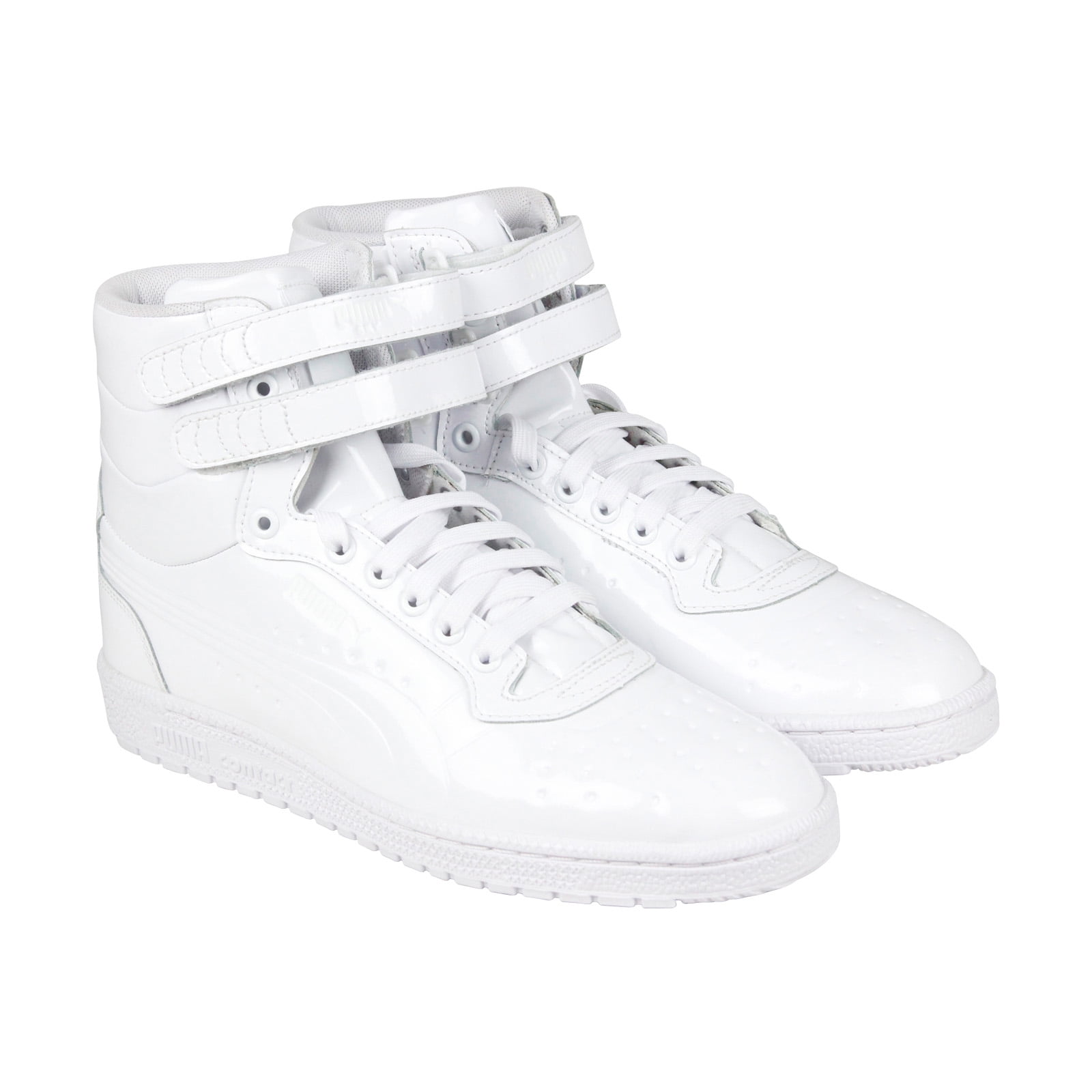 Puma II Hi Patent Emboss Mens White Patent Leather Sneakers Shoes - Walmart.com