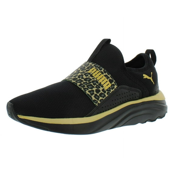 Puma Softride Sophia Wild Leopard Womens Shoes Size 6, Color: Black/Gold