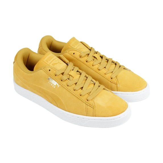 Puma Suede Classic Debossed Q3 Mens Yellow Suede Lace Up Sneakers Shoes