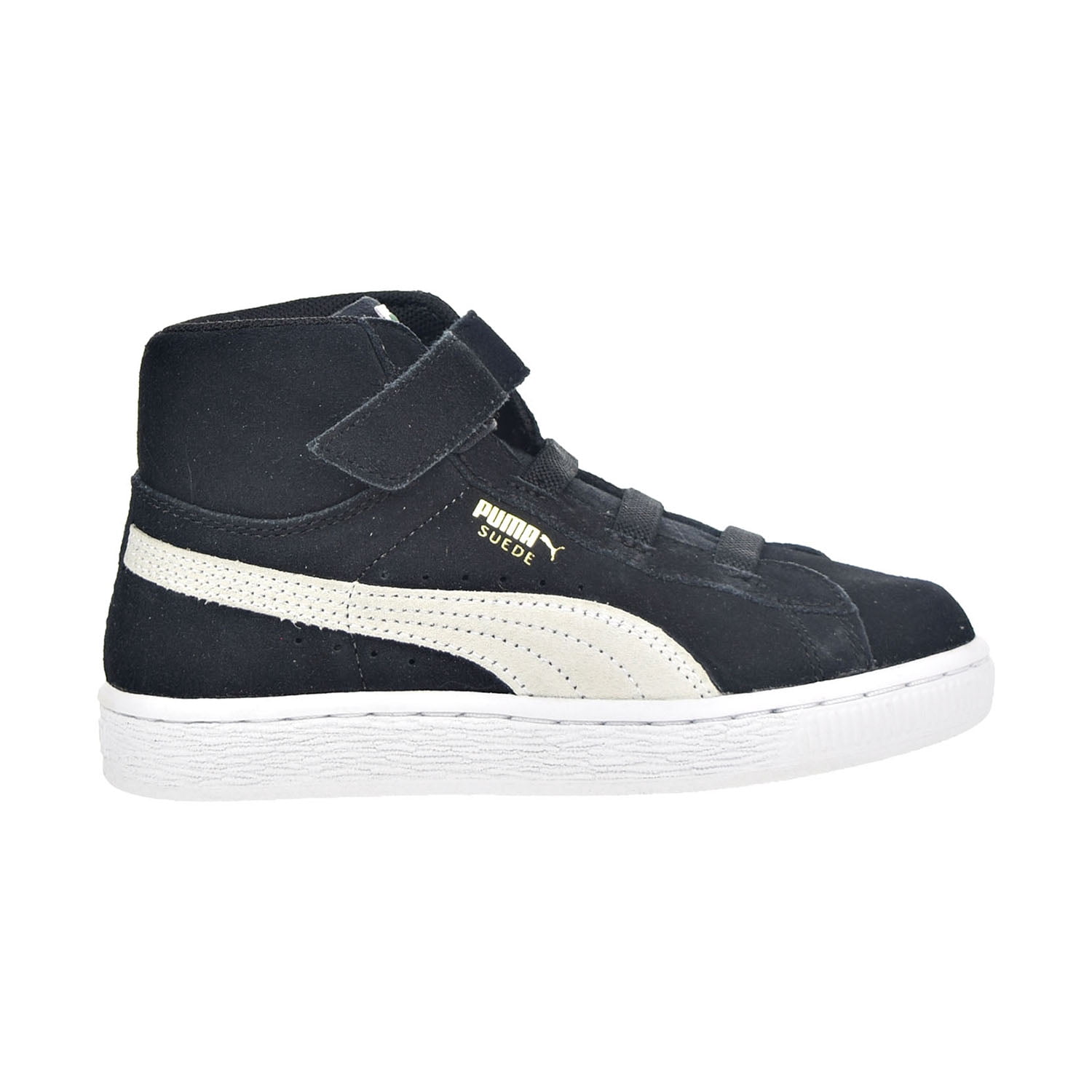 Suede Classic Mid V Toddlers/Little Kids Shoes Black/White/Team Gold 356627-01