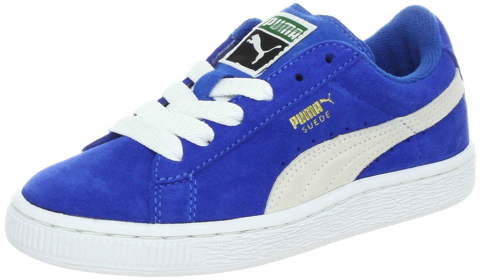 unisex-child suede junior sneaker  , snorkel blue/white, 5 m us big kid