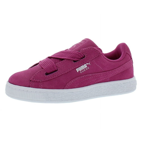 Puma Suede Heart PS Girls Shoes Size 13, Color: Rose Violet/Puma White