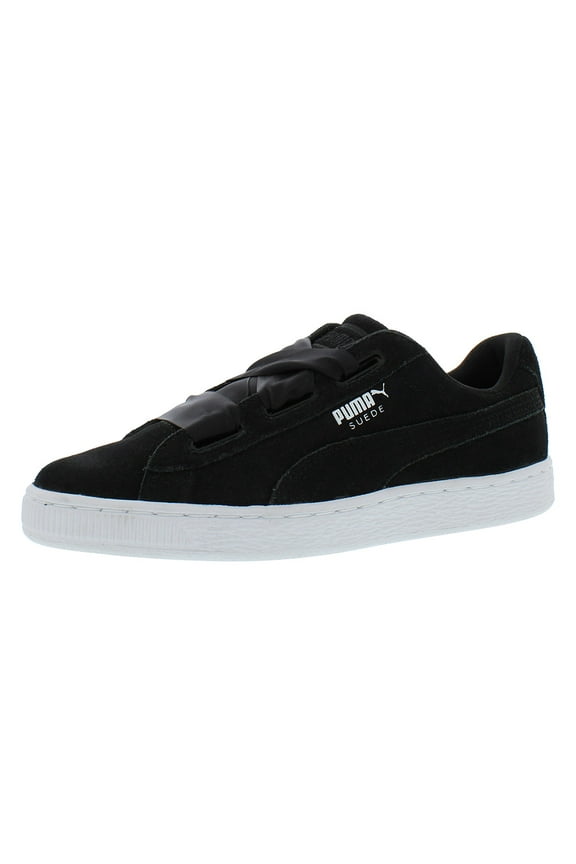 Suede Heart GS Boys Shoes Size 5.5, Color: Puma Black/Puma White