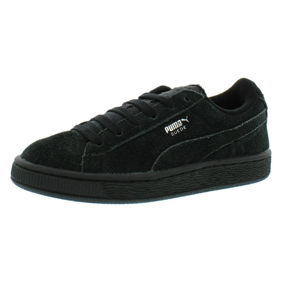 Puma Suede PS Boys Shoes Size 2, Color: Puma Black/Puma Silver