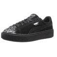 thumbnail image 1 of PUMA Women's Suede Crushed Gem Platform Sneakers, Black / Silver, 1 of 4