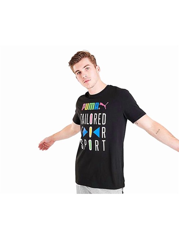 Text Logo-Graphic Mens Active Shirts & Tees Size S, Color: Black/Multi