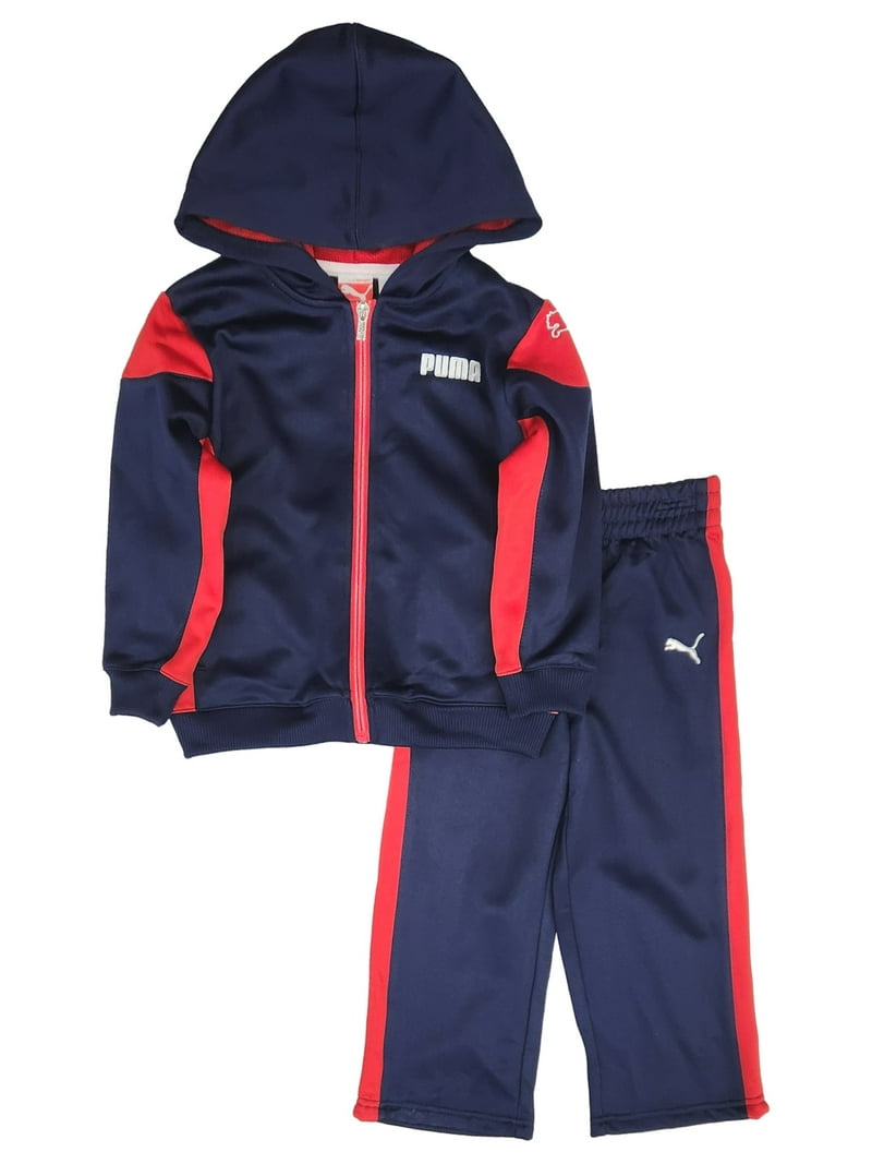 Puma Toddler Boys Blue & Red 2pc Athletic Outfit Pants & Hoodie