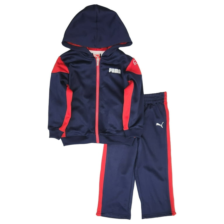 Puma Toddler Boys Blue Red 2pc Athletic Outfit Pants Hoodie Set 3T Walmart