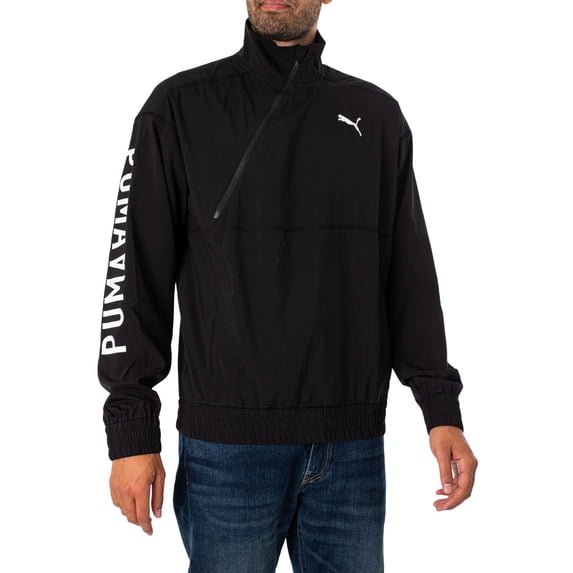 Puma Train Logo 1/2 Zip Jacket, Black