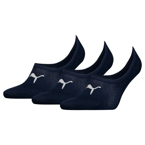 Puma Unisex Socks, Pack Of 3 - Footie, Unicolored Blue Eur 35-38 (Uk 2,5-5)