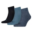 thumbnail image 1 of Puma Unisex Socks, Pack Of 3 - Quarter, Sneaker Dark Blue/Blue/Light Blue 47-49, 1 of 1