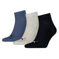 thumbnail image 1 of Puma Unisex Socks, Pack Of 3 - Quarter, Sneaker Dark Blue/Grey 43-46, 1 of 1