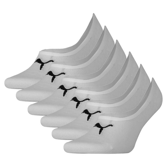 Puma Unisex Socks, Pack Of 6 - Footie, Unicolored White Eur 43-46 (Uk 9-11)