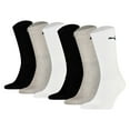 thumbnail image 1 of Puma Unisex Sports Socks, 6 Pairs - Tennis Socks, Crew Socks, Plain Black/White/Grey 39-42, 1 of 3