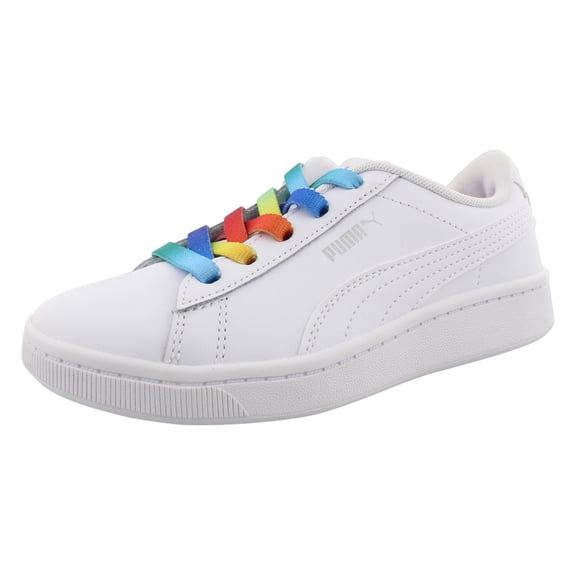 Puma Vikky Girls Shoes Size 10.5, Color: White/White/Silver