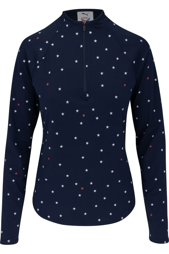 Volition Stars Quarter Zip Navy Blazer/Bright White Outerwear Women XS