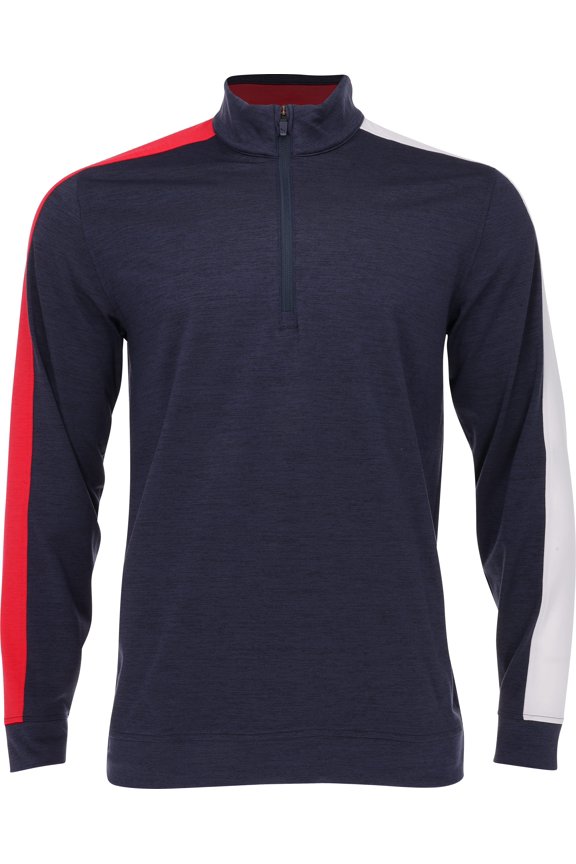 Volition United T7 1 4 Zip Navy Blazer Heather Bright White XXL