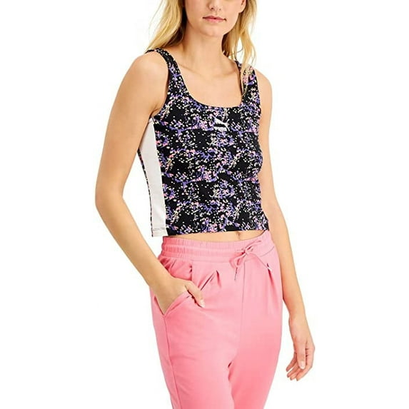 Puma Women's All Over Printed Sleeveless Scoop Neck Tank Top Black XL, $28 NWT