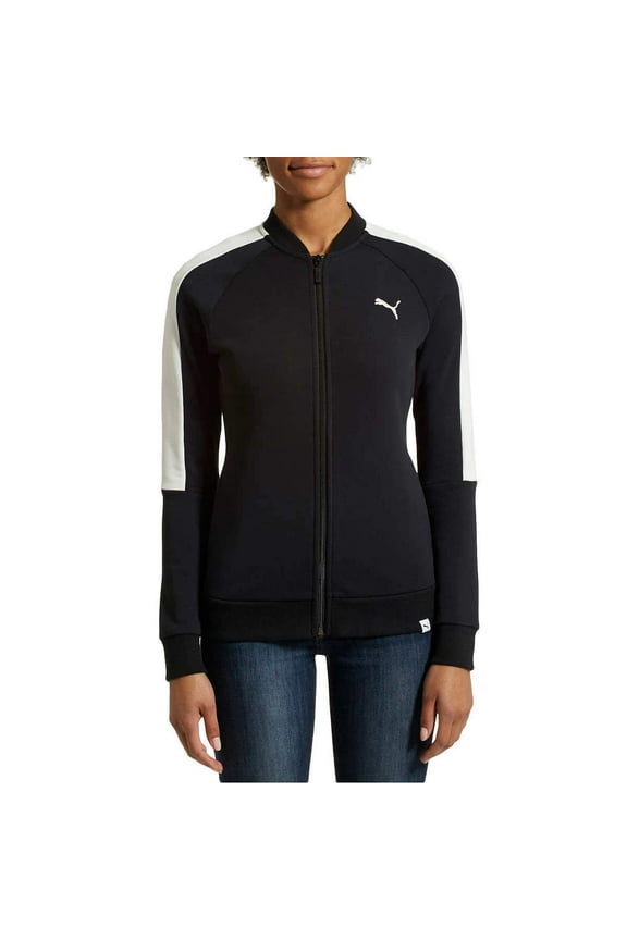 Women's French Terry Full-Zip Logo Track Jacket - S - Black