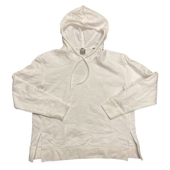 Puma Women's HER Long Sleeve Drawstring Jersey Knit Hoodie (White, M)