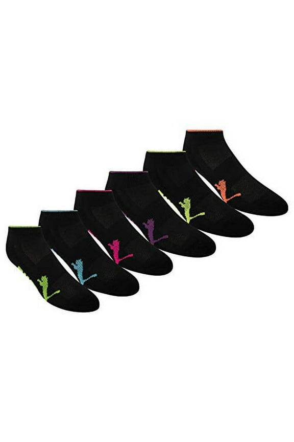 Women's Half Terry Runner Socks 6-Pack, Black, 9-11