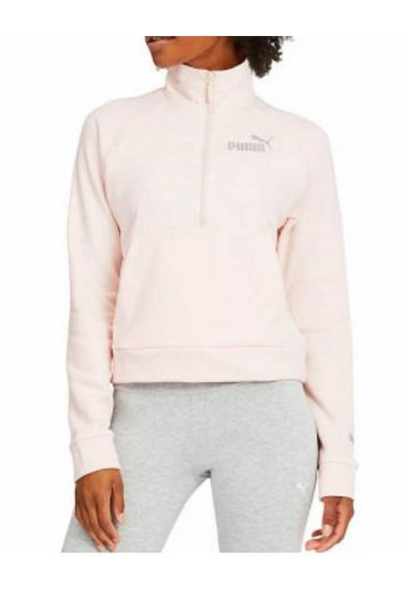 Women's Half Zip Pullover Sweater (Rosewater, Large)
