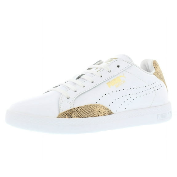 Puma Women's Match Lo Patent Snake White / Gold Ankle-High Fashion Sneaker - 8M