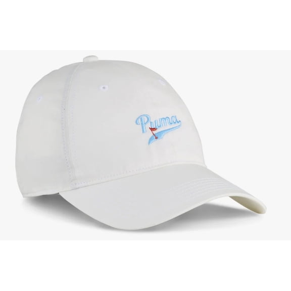 Puma Women's Script Dad Hat (Warm White, Adjustable) Ladies Golf Cap 2025 NEW