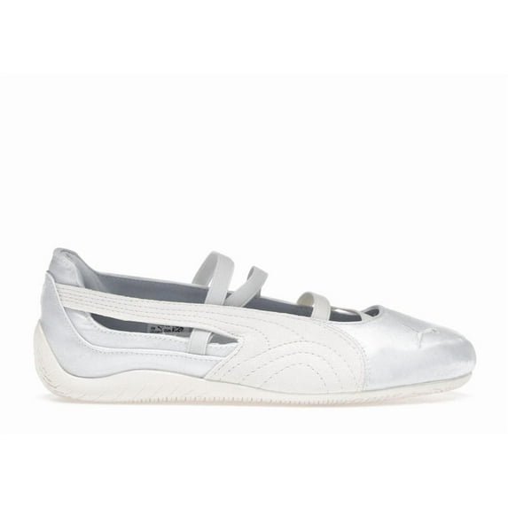 Puma Women's Speedcat Ballet Silver Mist Warm White Satin Slippers, from StockX
