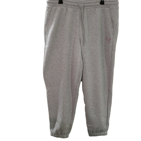 Puma Ladies' Size XL, Cozy Fleece Sweatpants Joggers, Heather Gray