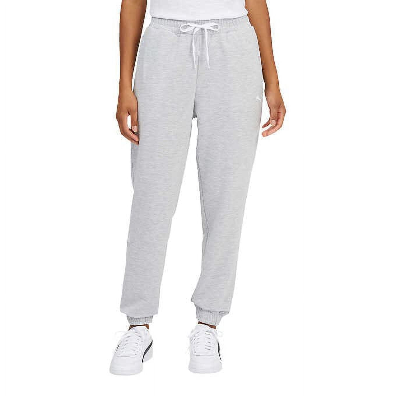 Puma Women's Track Jogger Pants, Light Gray Large 