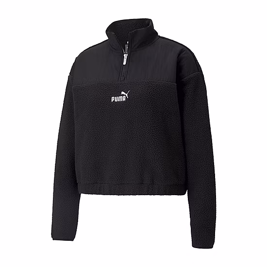 Women's Winterized Quarter Zip Long Sleeve Pullover L Black