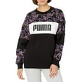 thumbnail image 1 of Puma Womens All Over Print Crew Sweatshirt,Black-Brand All Over Print,XS, 1 of 2