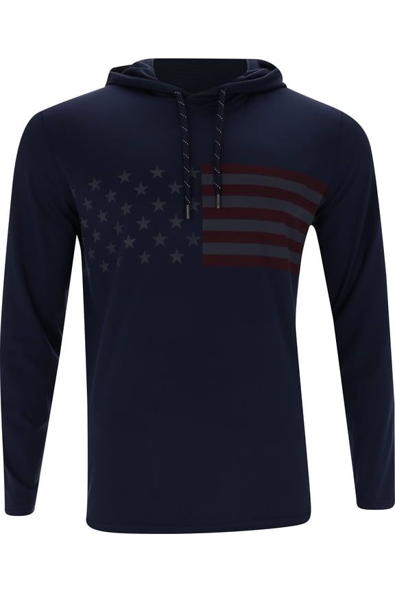 X Volition Flag Hoodie Deep Navy Outerwear Men M