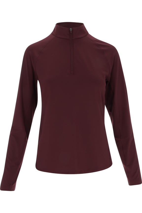 YOU V Brr Solid 1/4 Zip Ruby Shimmer Outerwear Women M