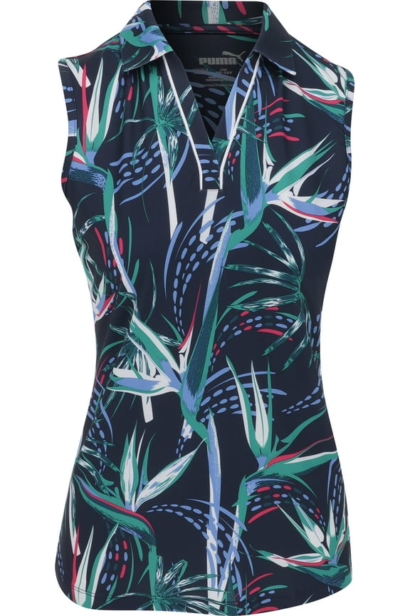 Youth Girls Paradise Sleeveless Deep Navy/White Glow Shirt Junior M