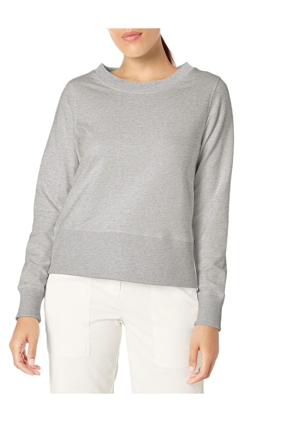 Zip Fleece Light Gray Heather Sweater Women XL