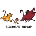 thumbnail image 1 of Pumbaa Simba Timon Lion King Character Customized Wall Decal - Custom Vinyl Wall Art - Personalized Name - Baby Girls Boys Kids Bedroom Wall Decal Room Decor Wall Stickers Decoration Size (12x20 inch), 1 of 2
