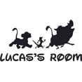 thumbnail image 1 of Pumbaa Timon Simba Lion King Character Customized Wall Decal - Custom Vinyl Wall Art - Personalized Name - Baby Girls Boys Kids Bedroom Wall Decal Room Decor Wall Stickers Decoration Size (12x20 inch), 1 of 1