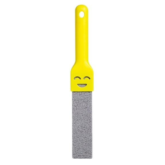 Pumice Stone for Cleaning with 2 Universal Handle,Grey Pumice Stone Cleaner for Cleaning Toilets, Bathrooms, Kitchens, Spas, Pools,Shower Scrub Brush with Handle,Cleaning Brush(Yellow,1.4x1.4x10.4")
