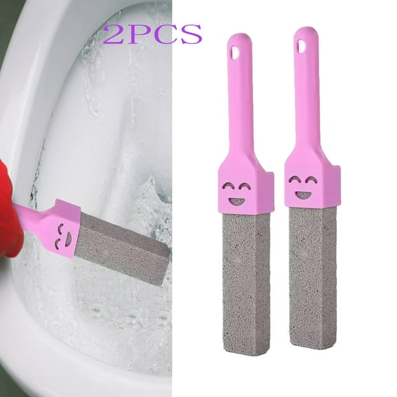 Pumice Stone for Cleaning,Pumice Stone Toilet Bowl Cleaner, with Universal Handle, Pumice Stone Cleaner for Cleaning Toilets,Bathrooms, Kitchens, Spas, Pools, Household Cleaning(2PCS)